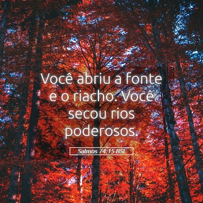 Picture 05 - Salmos 74:15 BSL - Você abriu a fonte e o riacho. Você secou rios - Bible Verse Picture
