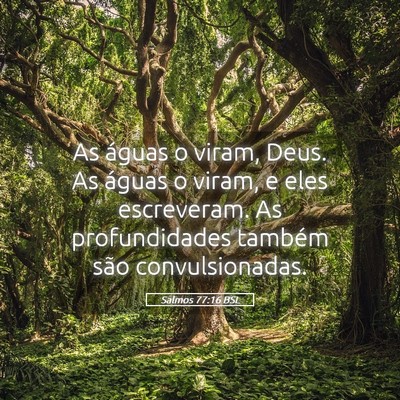 Picture 05 - Salmos 77:16 BSL - As águas o viram, Deus. As águas o viram, e - Bible Verse Picture