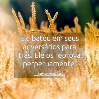 Picture 05 - Salmos 78:66 BSL - Ele bateu em seus adversários para trás. Ele os - Bible Verse Picture