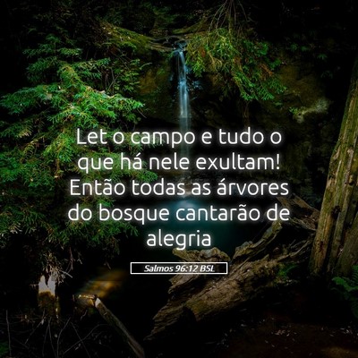 Picture 05 - Salmos 96:12 BSL - Let o campo e tudo o que há nele exultam! Então - Bible Verse Picture