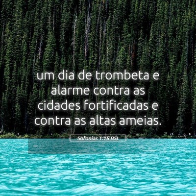 Picture 05 - Sofonias 1:16 BSL - um dia de trombeta e alarme contra as cidades - Bible Verse Picture