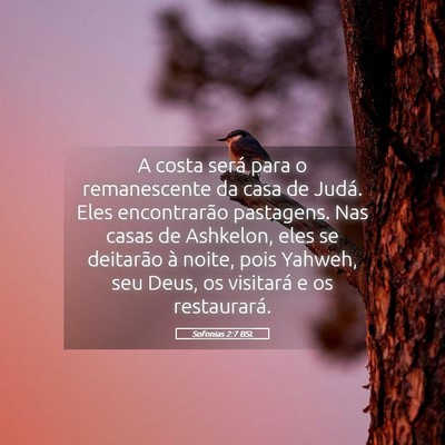 Picture 05 - Sofonias 2:7 BSL - A costa será para o remanescente da casa de - Bible Verse Picture
