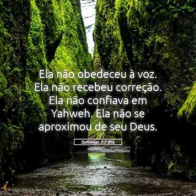 Picture 05 - Sofonias 3:2 BSL - Ela não obedeceu à voz. Ela não recebeu - Bible Verse Picture