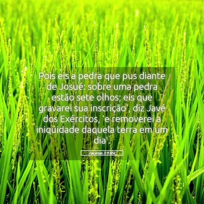 Picture 05 - Zacarias 3:9 BSL - Pois eis a pedra que pus diante de Josué: sobre - Bible Verse Picture