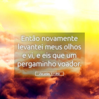 Picture 05 - Zacarias 5:1 BSL - Então novamente levantei meus olhos e vi, e eis - Bible Verse Picture