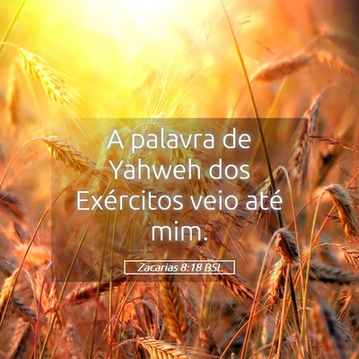 Picture 05 - Zacarias 8:18 BSL - A palavra de Yahweh dos Exércitos veio até - Bible Verse Picture