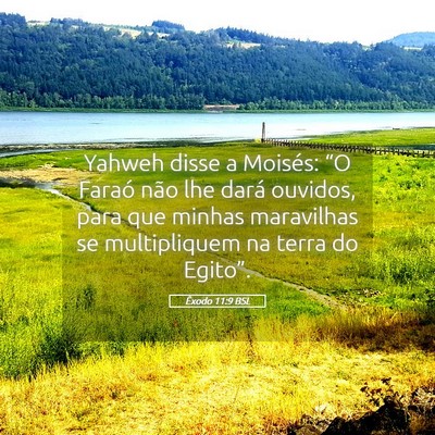 Picture 05 - Êxodo 11:9 BSL - Yahweh disse a Moisés: “O Faraó não lhe - Bible Verse Picture