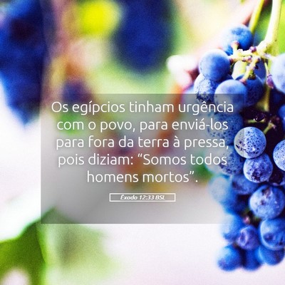 Picture 05 - Êxodo 12:33 BSL - Os egípcios tinham urgência com o povo, para - Bible Verse Picture