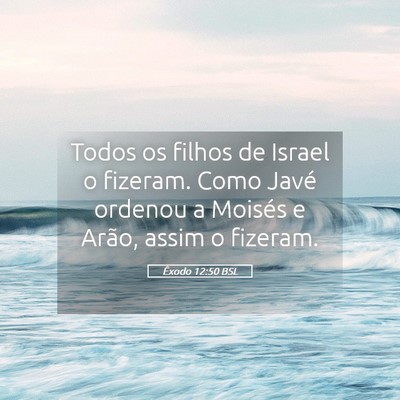 Picture 05 - Êxodo 12:50 BSL - Todos os filhos de Israel o fizeram. Como Javé - Bible Verse Picture