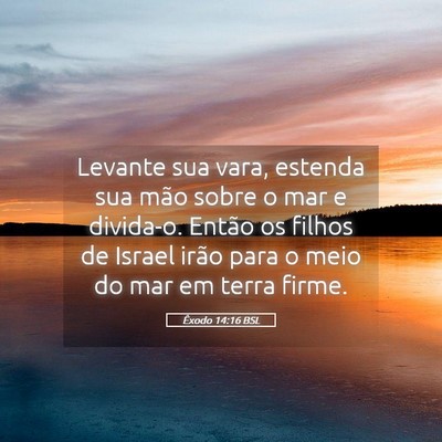 Picture 05 - Êxodo 14:16 BSL - Levante sua vara, estenda sua mão sobre o mar e - Bible Verse Picture