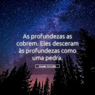 Picture 05 - Êxodo 15:5 BSL - As profundezas as cobrem. Eles desceram às - Bible Verse Picture