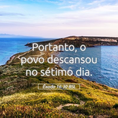 Picture 05 - Êxodo 16:30 BSL - Portanto, o povo descansou no sétimo - Bible Verse Picture