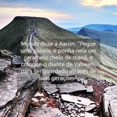 Picture 05 - Êxodo 16:33 BSL - Moisés disse a Aaron: “Pegue uma panela, e - Bible Verse Picture