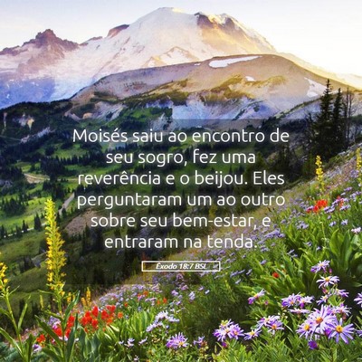 Picture 05 - Êxodo 18:7 BSL - Moisés saiu ao encontro de seu sogro, fez uma - Bible Verse Picture