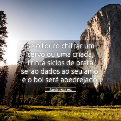 Picture 05 - Êxodo 21:32 BSL - Se o touro chifrar um servo ou uma criada, trinta - Bible Verse Picture