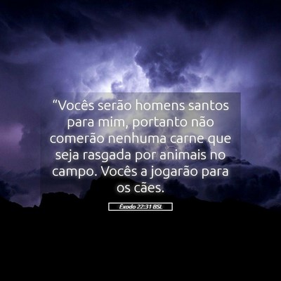 Picture 05 - Êxodo 22:31 BSL - “Vocês serão homens santos para mim, portanto - Bible Verse Picture