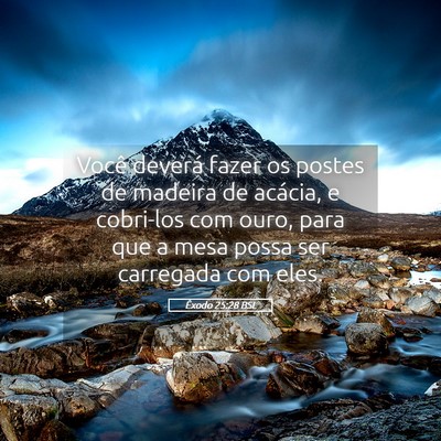 Picture 05 - Êxodo 25:28 BSL - Você deverá fazer os postes de madeira de - Bible Verse Picture