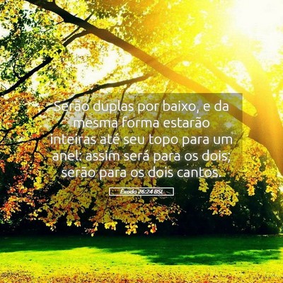 Picture 05 - Êxodo 26:24 BSL - Serão duplas por baixo, e da mesma forma - Bible Verse Picture