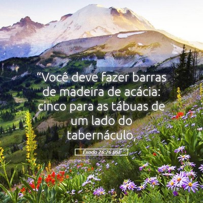 Picture 05 - Êxodo 26:26 BSL - “Você deve fazer barras de madeira de acácia: - Bible Verse Picture