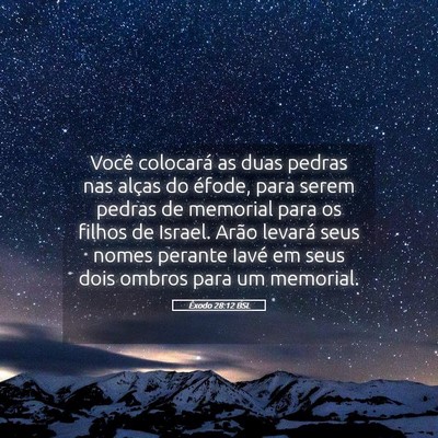 Picture 05 - Êxodo 28:12 BSL - Você colocará as duas pedras nas alças do - Bible Verse Picture