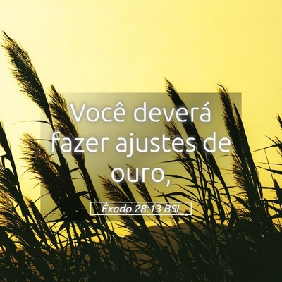 Picture 05 - Êxodo 28:13 BSL - Você deverá fazer ajustes de - Bible Verse Picture
