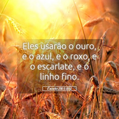 Picture 05 - Êxodo 28:5 BSL - Eles usarão o ouro, e o azul, e o roxo, e o - Bible Verse Picture