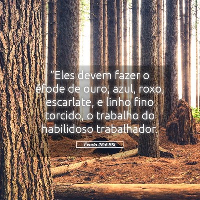 Picture 05 - Êxodo 28:6 BSL - “Eles devem fazer o éfode de ouro, azul, roxo, - Bible Verse Picture