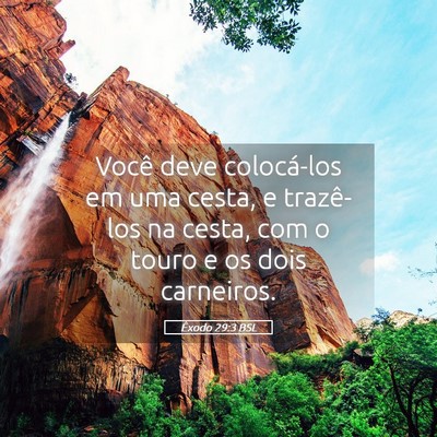 Picture 05 - Êxodo 29:3 BSL - Você deve colocá-los em uma cesta, e trazê-los - Bible Verse Picture