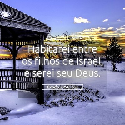 Picture 05 - Êxodo 29:45 BSL - Habitarei entre os filhos de Israel, e serei seu - Bible Verse Picture
