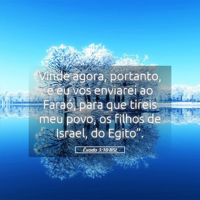 Picture 05 - Êxodo 3:10 BSL - Vinde agora, portanto, e eu vos enviarei ao - Bible Verse Picture