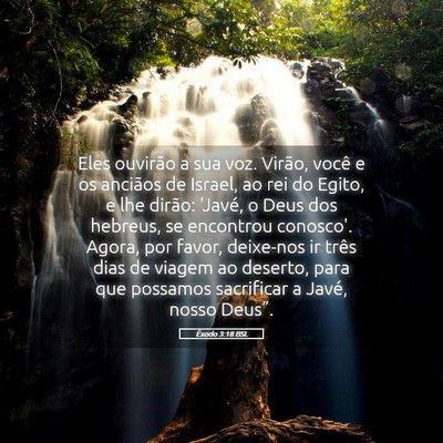 Picture 05 - Êxodo 3:18 BSL - Eles ouvirão a sua voz. Virão, você e os - Bible Verse Picture