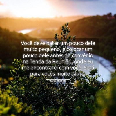 Picture 05 - Êxodo 30:36 BSL - Você deve bater um pouco dele muito pequeno, e - Bible Verse Picture