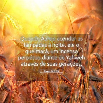 Picture 05 - Êxodo 30:8 BSL - Quando Aaron acender as lâmpadas à noite, ele o - Bible Verse Picture