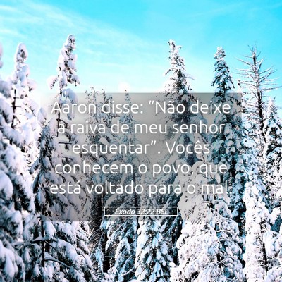 Picture 05 - Êxodo 32:22 BSL - Aaron disse: “Não deixe a raiva de meu senhor - Bible Verse Picture