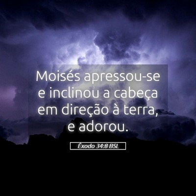 Picture 05 - Êxodo 34:8 BSL - Moisés apressou-se e inclinou a cabeça em - Bible Verse Picture