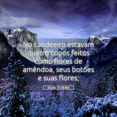 Picture 05 - Êxodo 37:20 BSL - No candeeiro estavam quatro copos feitos como - Bible Verse Picture