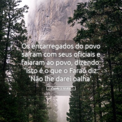 Picture 05 - Êxodo 5:10 BSL - Os encarregados do povo saíram com seus oficiais - Bible Verse Picture