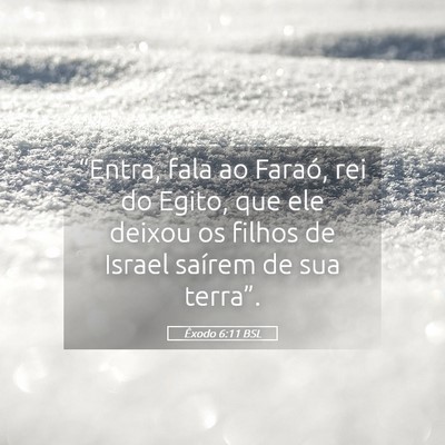 Picture 05 - Êxodo 6:11 BSL - “Entra, fala ao Faraó, rei do Egito, que ele - Bible Verse Picture