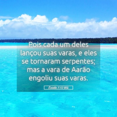Picture 05 - Êxodo 7:12 BSL - Pois cada um deles lançou suas varas, e eles se - Bible Verse Picture