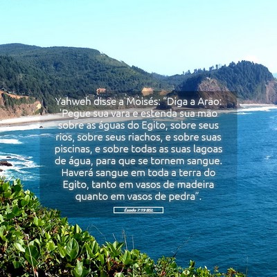 Picture 05 - Êxodo 7:19 BSL - Yahweh disse a Moisés: “Diga a Arão: 'Pegue - Bible Verse Picture