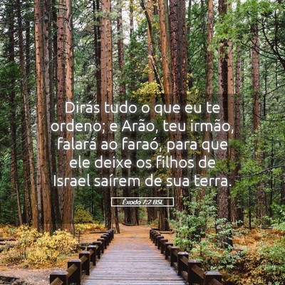 Picture 05 - Êxodo 7:2 BSL - Dirás tudo o que eu te ordeno; e Arão, teu - Bible Verse Picture