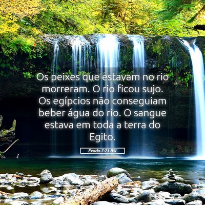 Picture 05 - Êxodo 7:21 BSL - Os peixes que estavam no rio morreram. O rio - Bible Verse Picture