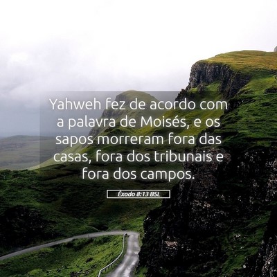 Picture 05 - Êxodo 8:13 BSL - Yahweh fez de acordo com a palavra de Moisés, e - Bible Verse Picture