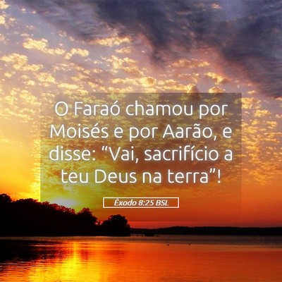 Picture 05 - Êxodo 8:25 BSL - O Faraó chamou por Moisés e por Aarão, e - Bible Verse Picture