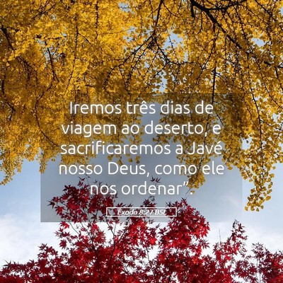 Picture 05 - Êxodo 8:27 BSL - Iremos três dias de viagem ao deserto, e - Bible Verse Picture