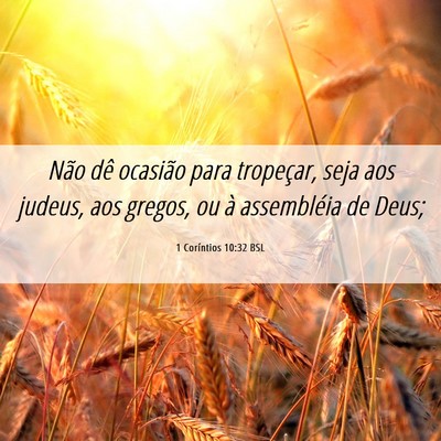Picture 06 - 1 Coríntios 10:32 BSL - Não dê ocasião para tropeçar, seja aos - Bible Verse Picture