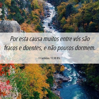Picture 06 - 1 Coríntios 11:30 BSL - Por esta causa muitos entre vós são fracos e - Bible Verse Picture