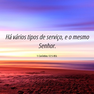 Picture 06 - 1 Coríntios 12:5 BSL - Há vários tipos de serviço, e o mesmo - Bible Verse Picture