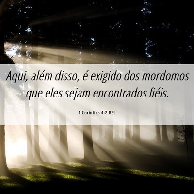 Picture 06 - 1 Coríntios 4:2 BSL - Aqui, além disso, é exigido dos mordomos que - Bible Verse Picture