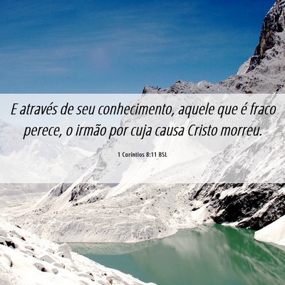 Picture 06 - 1 Coríntios 8:11 BSL - E através de seu conhecimento, aquele que é - Bible Verse Picture
